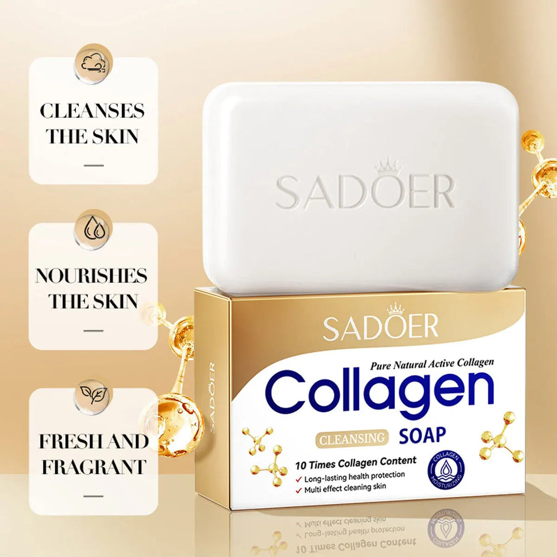 Collagen Gentle And Moisturizing Deep Cleansing Face And Bath Soap Long-Lasting Fragrance Handmade Soap Halalzen