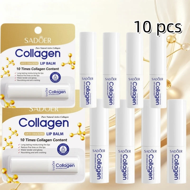 1/5/10 Pieces of Lip Balm for Long-Lasting Moisturizing, Deeply Nourishes the Lips, Makes Them Hydrated and Translucent, Improves Roughness and Peeling, and Cares for the Skin