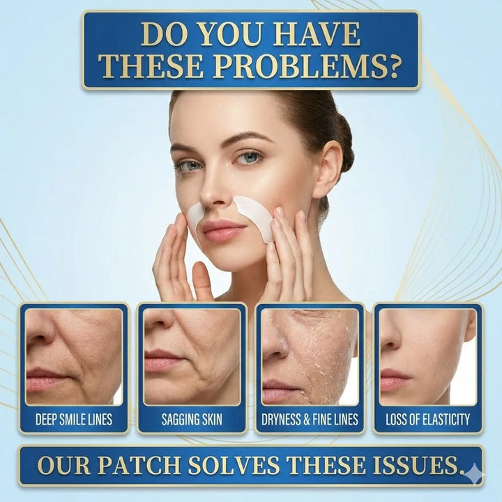 Collagen PDRN Nasolabial Folds Patch Contain Hyaluronic Acid Instant Fade Fine Lines Firming Skin Deep Moisturizing Facial Mask