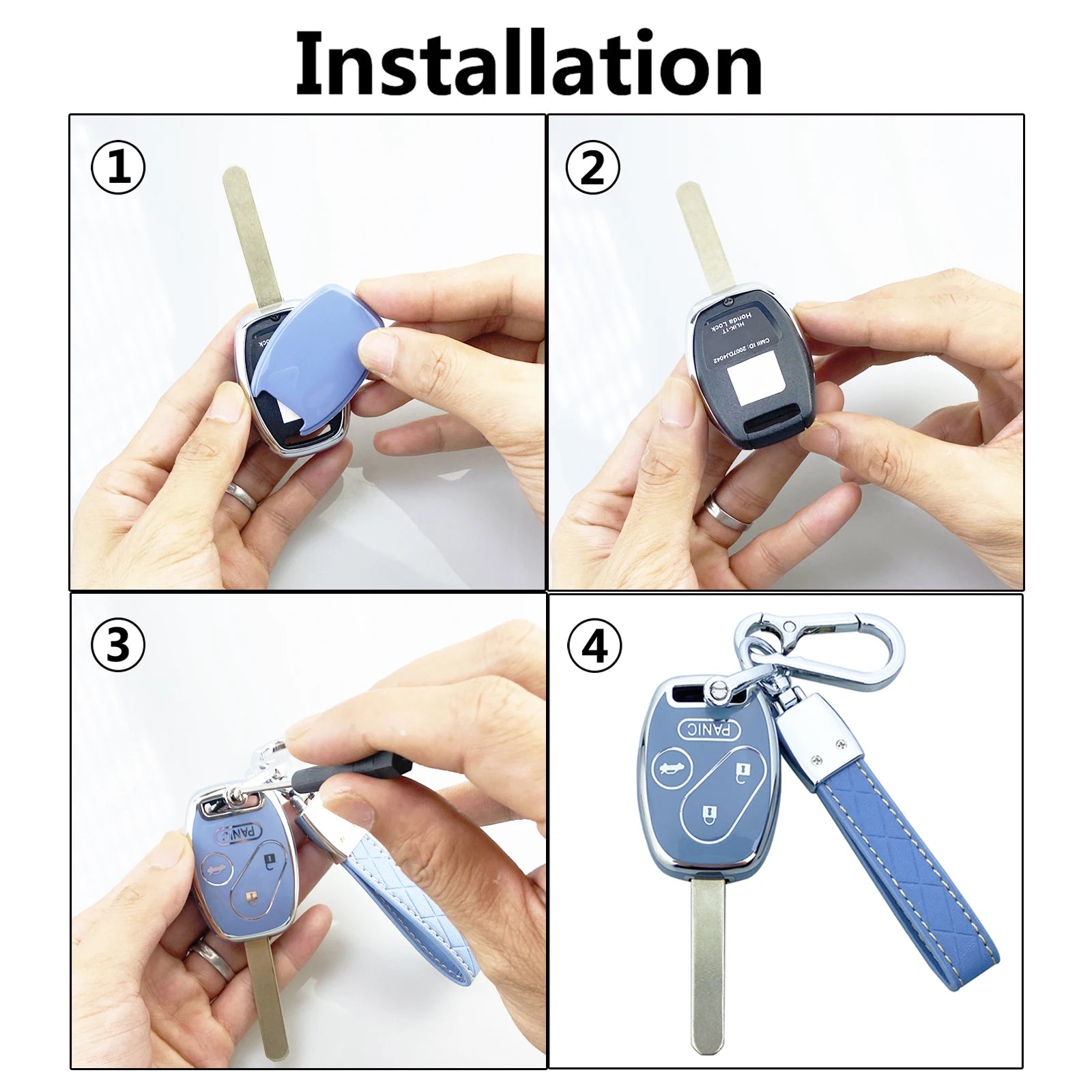 Key Fob Cover Case Compatible with Honda Accord Civic Cr-V Cr-Z Fit Odyssey Crosstour Accessories