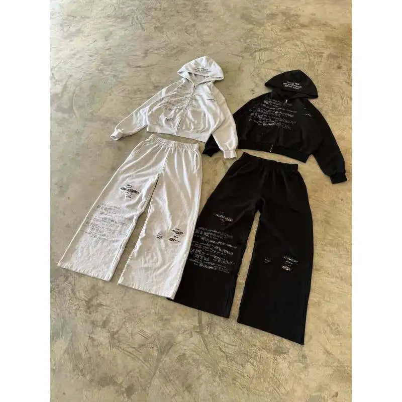 European and American y2k printed letter pullover sweatshirt long sleeved pullover hoodie