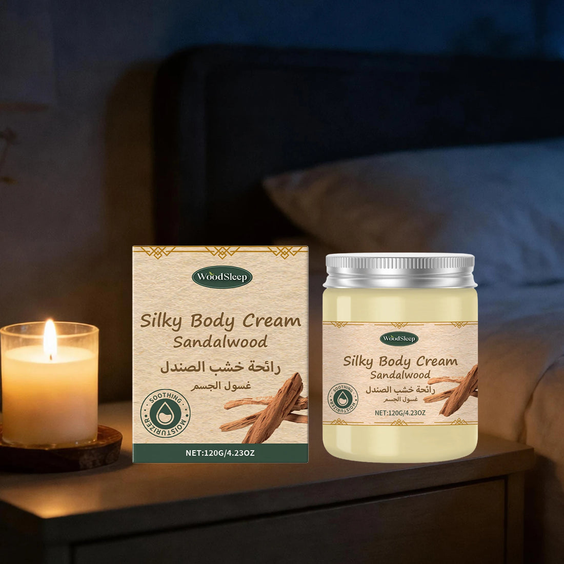 Sandalwood Body Cream Long Lasting Moisturizing Soothing Dryness Brighting Skin Body Lotion Hydrating Smoothing Soft Skin Care
