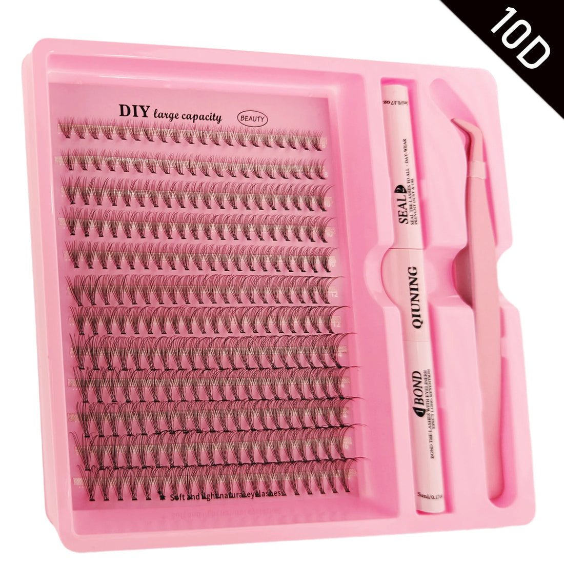QIUNING Eyelash Clusters Kit Fluffy Individual Lashes Lash Bond and Seal and Remover Faux Mink Lashes Eyelash Extension DIY Halalzen