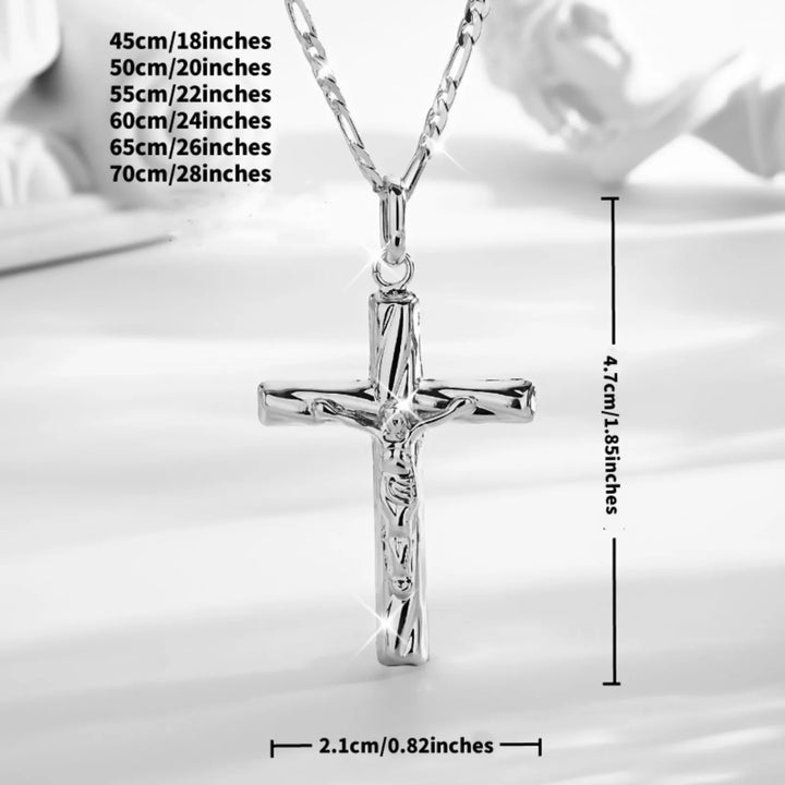 Collar colgante de cruz sagrada de Jesús estilo hip hop de moda, sencillo, para oración y bendición en días festivos