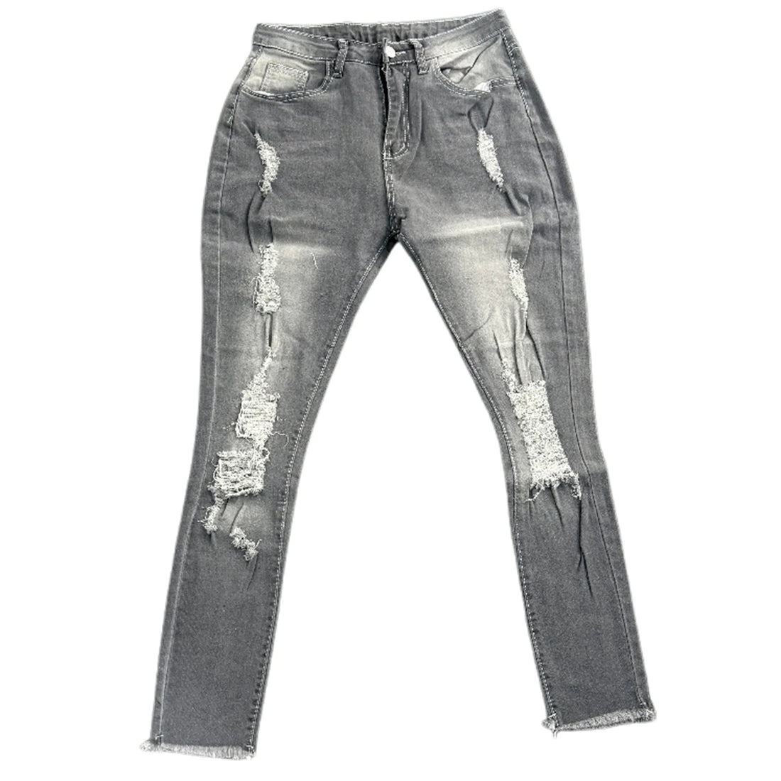 Ladies High Waist Skinny Jeans Stretch Ripped Denim Pants Distressed Cropped Trousers Casual Streetwear Fashion