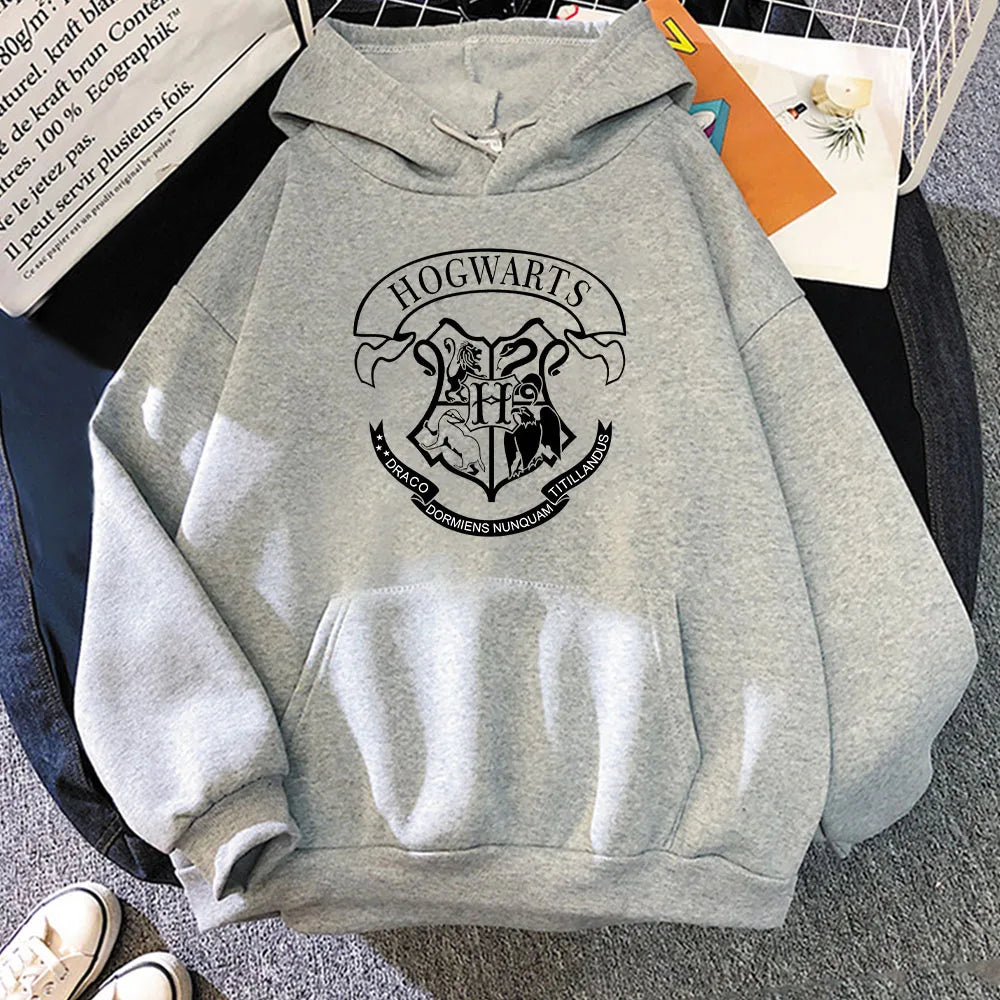 Hogwarts Harajuku Hoodies Long-sleeved Magic Sweatshirt for Boys/girls Comfortable Clothing Moletom Feminino Simplicity Pullover