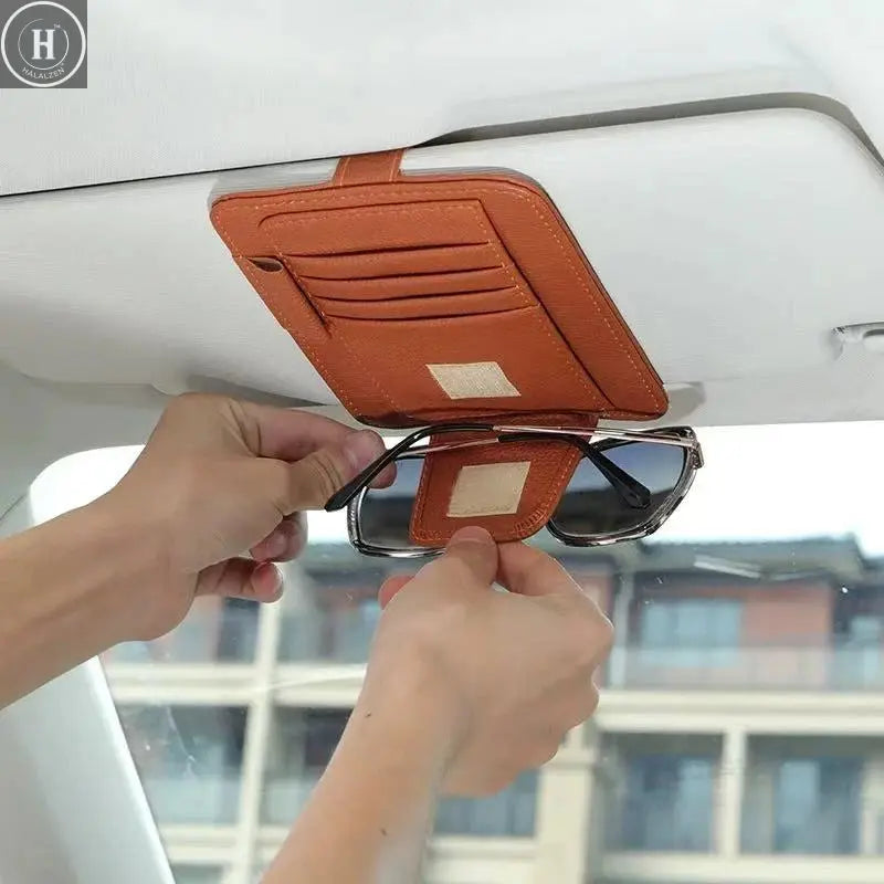 Car Sun Visor Glasses Storage Bag Card Ticket Holder Multi-pocket For Mini Cooper JCW Works R56 R50 F54 F55 F56 F57 F60 R52 R53 HALALZEN