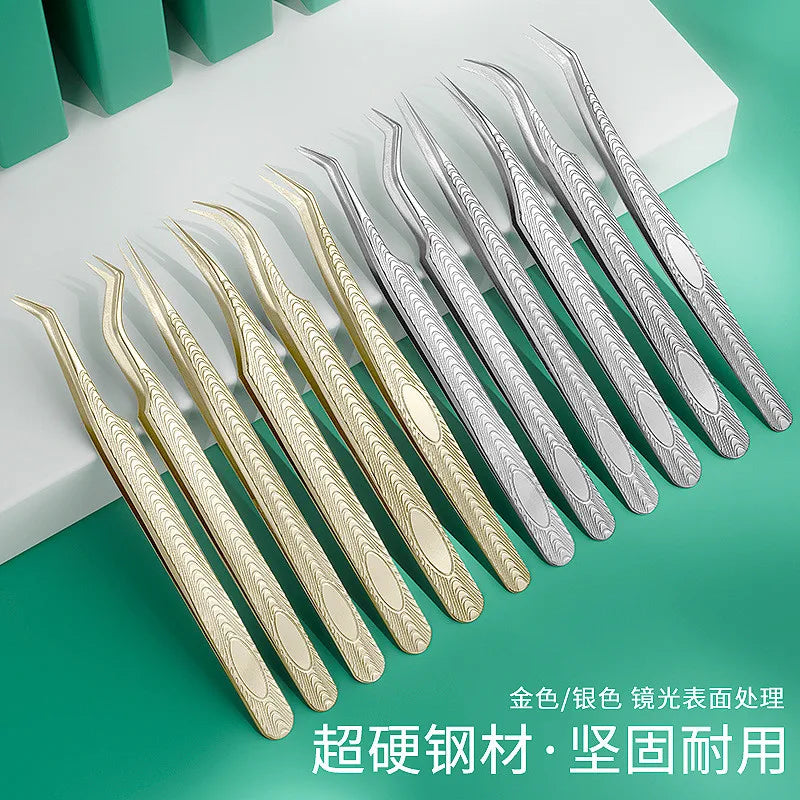 MARIA SASHA Tweezer Extension Eyelash Brush Stainless Steel Fiber Tips for Makeup Tools