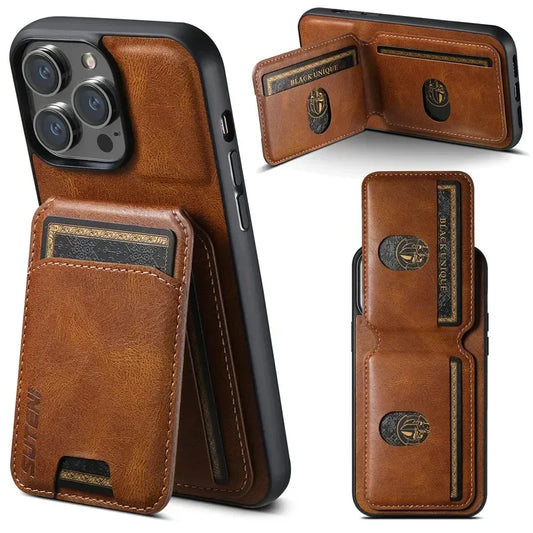 Luxury Wallet Phone Case Card Holder Leather Magnetic Pocket Cover For iPhone 16E 16 15 14 13 12 11 Pro Max Plus XS XR 16ProMax