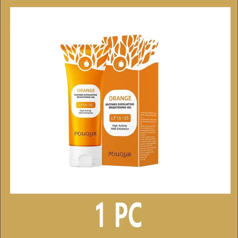 100g Orange Facial Exfoliate Gel For Deep Moisturizing Pore Cleansing Gentle Facial Scrub Body Cleansing Gel Dead Skin Remover Halalzen