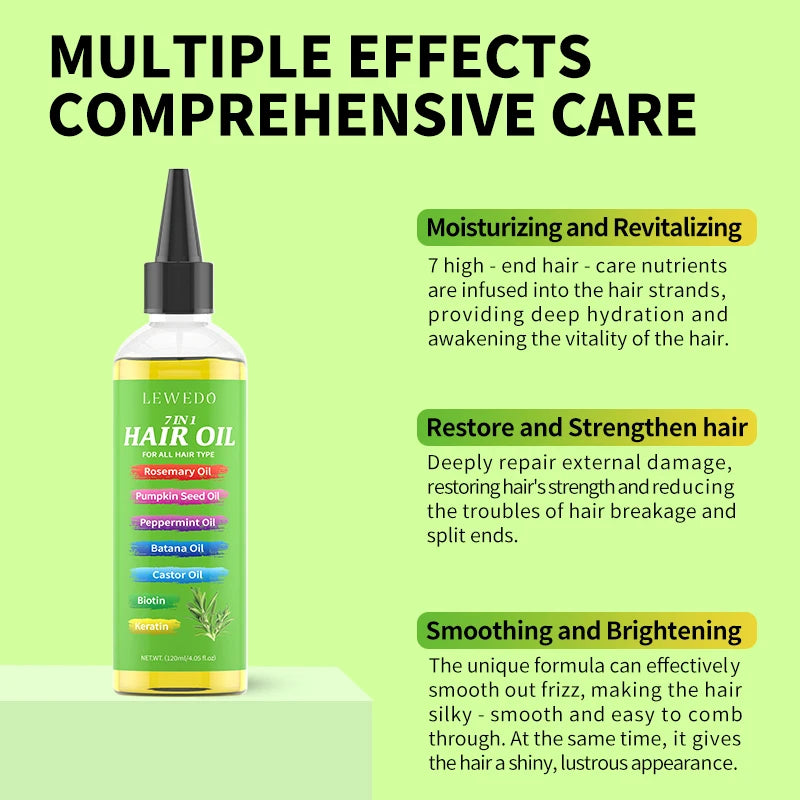 Pure Rosemary Hair Care Oil Long Lasting Hair Essential Oil Moisturizing For Hair Strengthen Scalp Deep Nourishes Repair Damaged