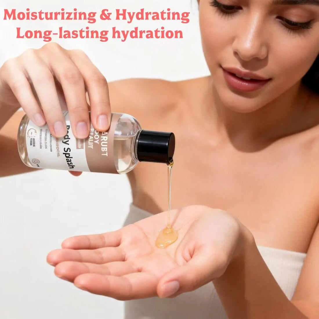 BARUBT body oil locks in moisture and moisturizes the skin, leaving it smooth and odorless