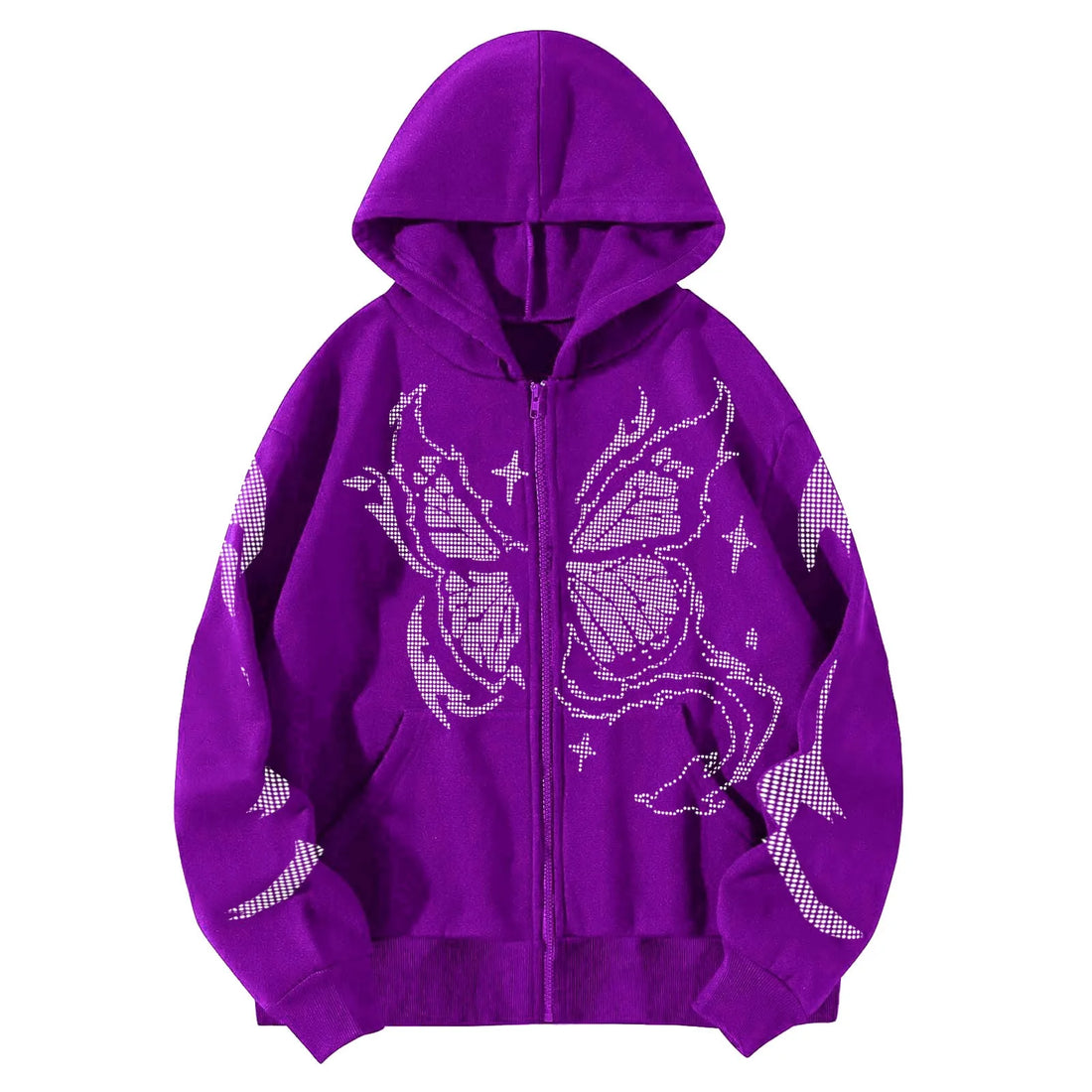 Hoodies Y2k Women Fashion Casual Monogram Print Long Sleeve Drawstring Hooded Sweatshirt Butterfly 2000s Clothes Y2k