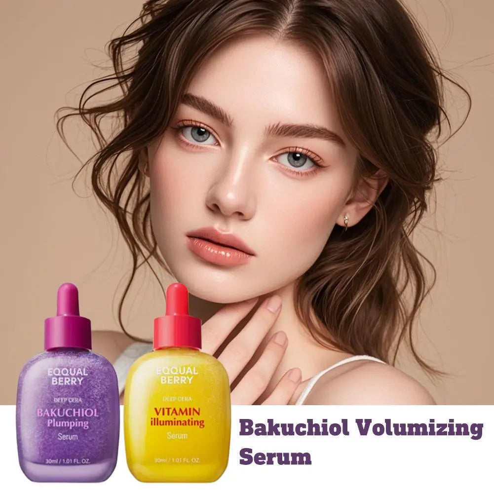 Korean EQQUALBERRY Bakuchiol Plumping Serum - VITAMIN Illuminating Reduces Wrinkles Lifts Skin Moisturizes Brightens Skincare Halalzen
