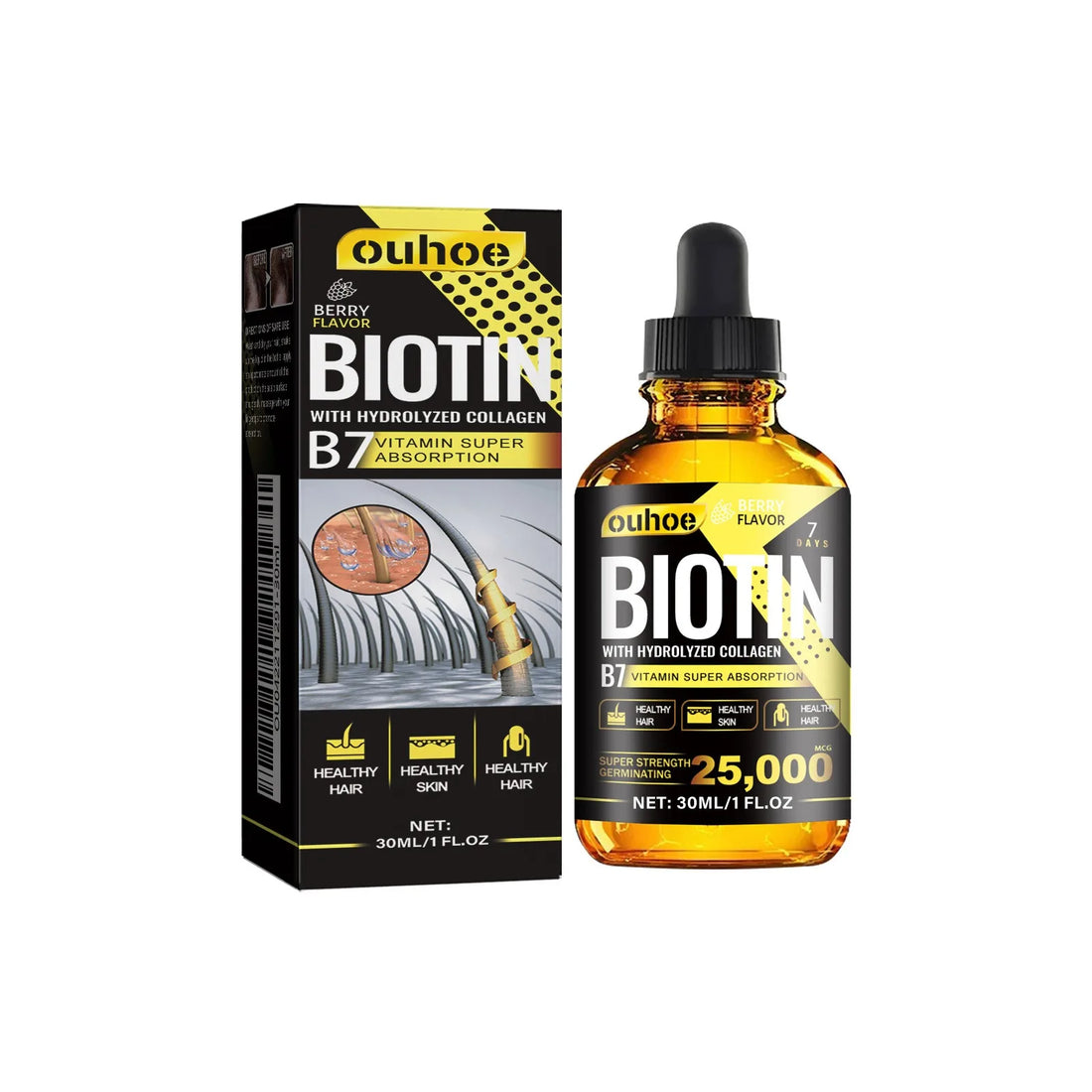 OUHOE Collagen B7 Vitamin Hair Essential Oil Moisturizes and Softens Hair, Hair Care Essential Oil Prevents Improves Hair Loss