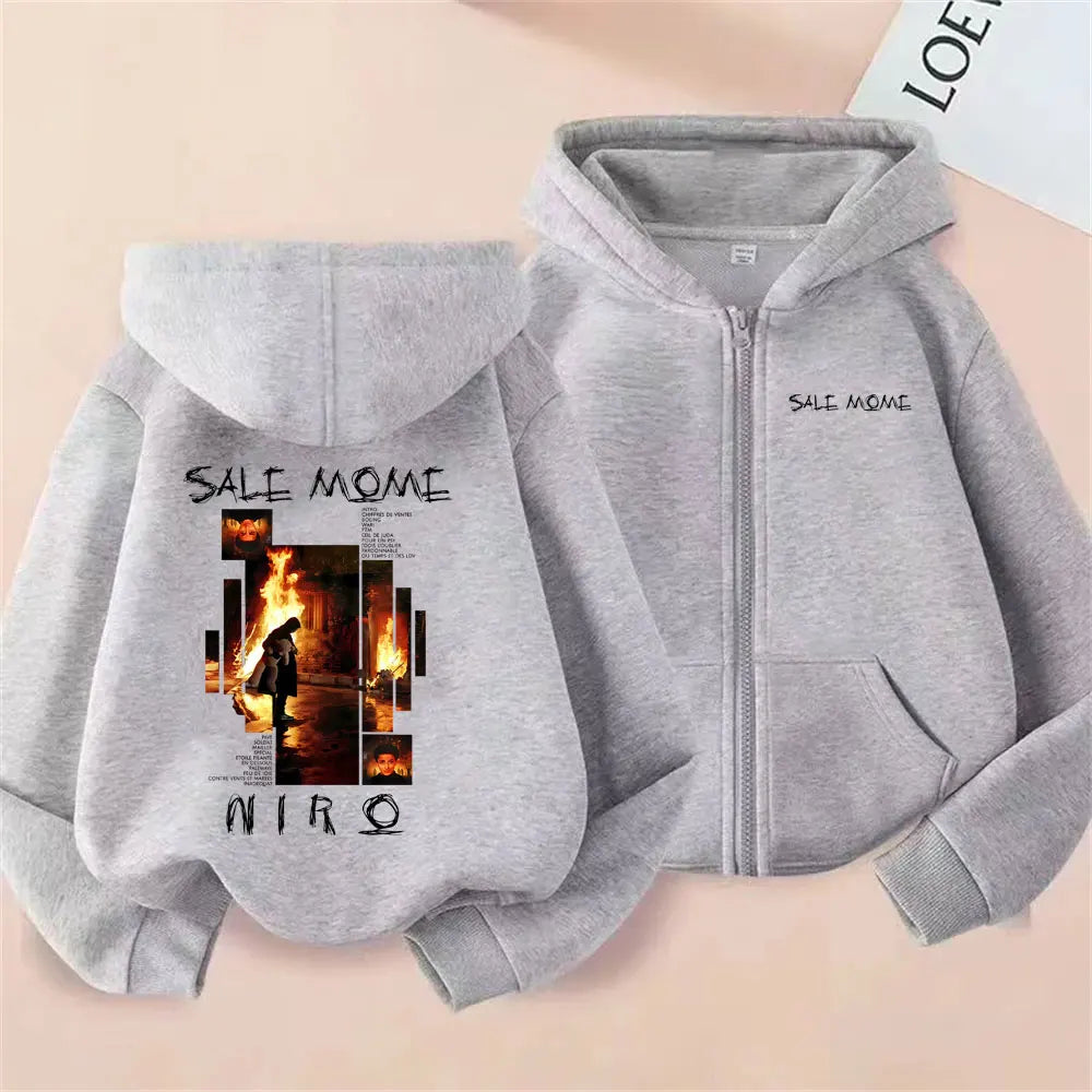 Rapper Niro Sale Mome Album Graphic Zipper Hoodie OX7 Hoodies Men Women Hip Hop Pop Music Zip Up Jacket Male Fashion Casual Coat