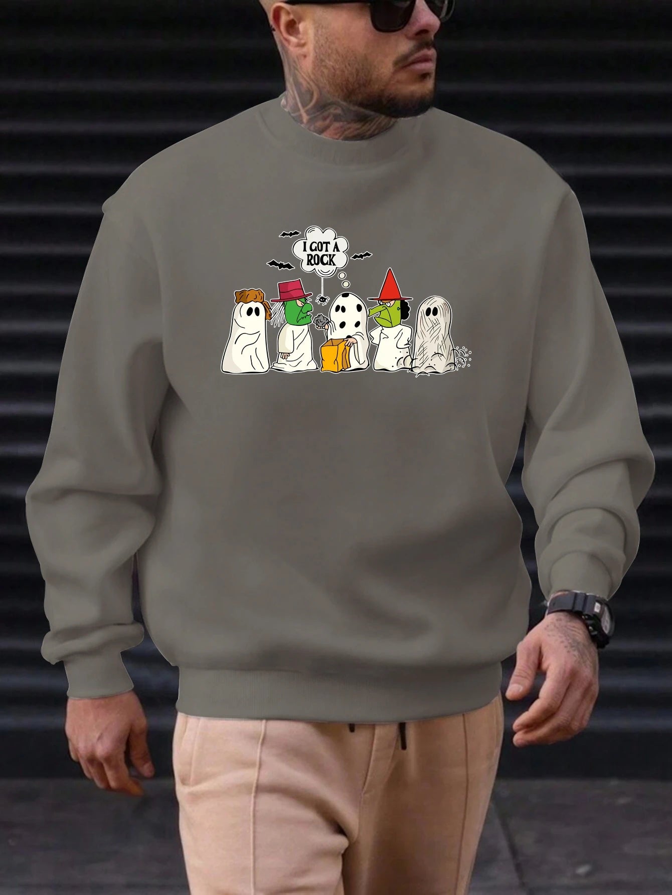 2025 New Men's Cotton Sweatshirt I GOT A ROCK Pattern Printing Round Neck Fashion Casual High Quality Daily Top Clothing