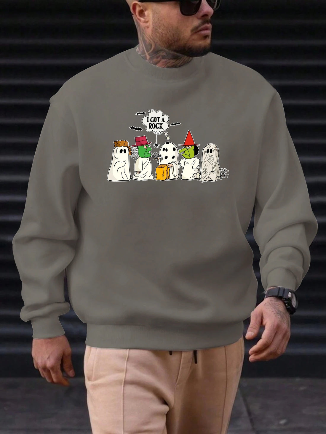 2025 New Men's Cotton Sweatshirt I GOT A ROCK Pattern Printing Round Neck Fashion Casual High Quality Daily Top Clothing