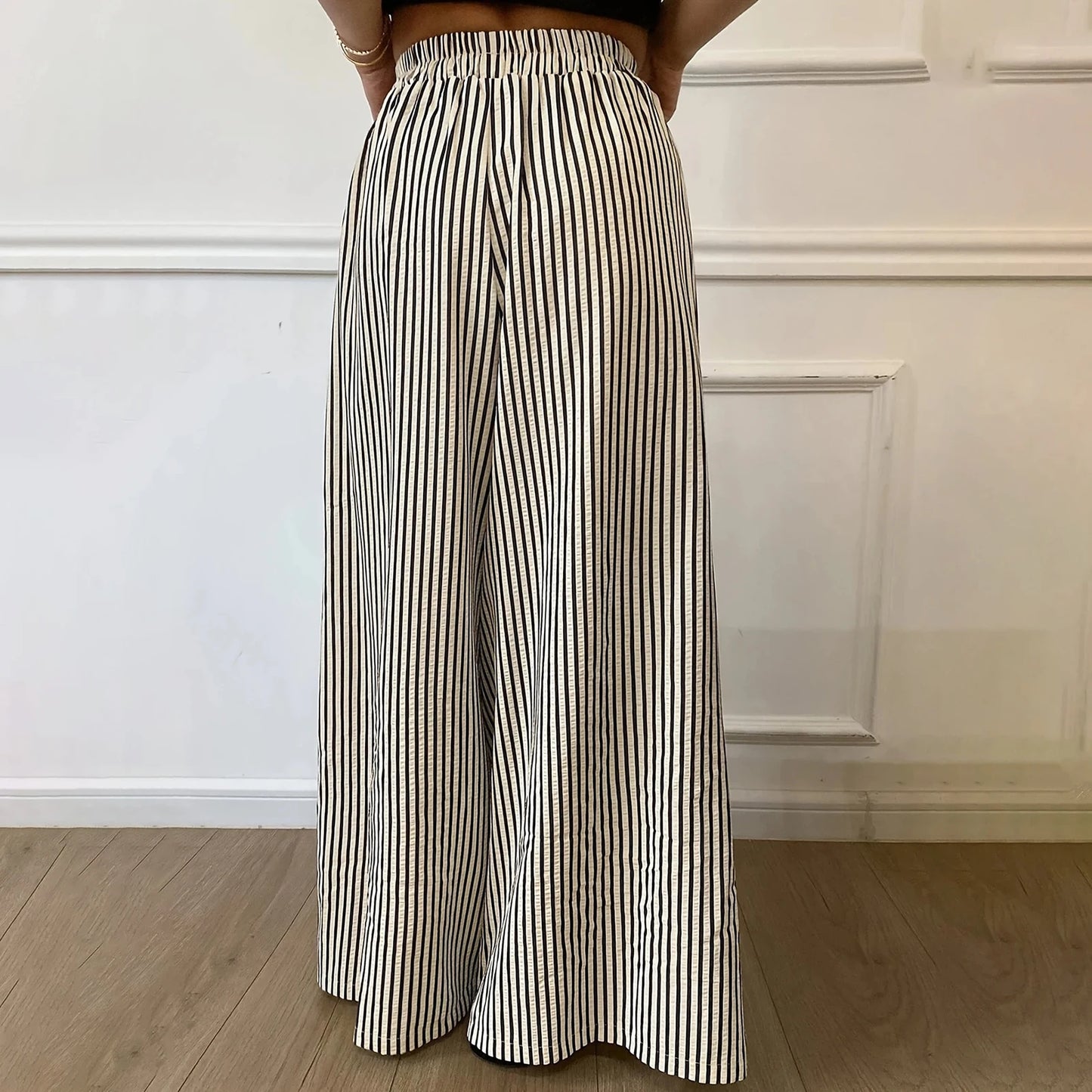 Women s Boho Chic Floral Print Wide Leg Palazzo Pants High Waist Loose Fit Trousers with Pockets and Belt Detail