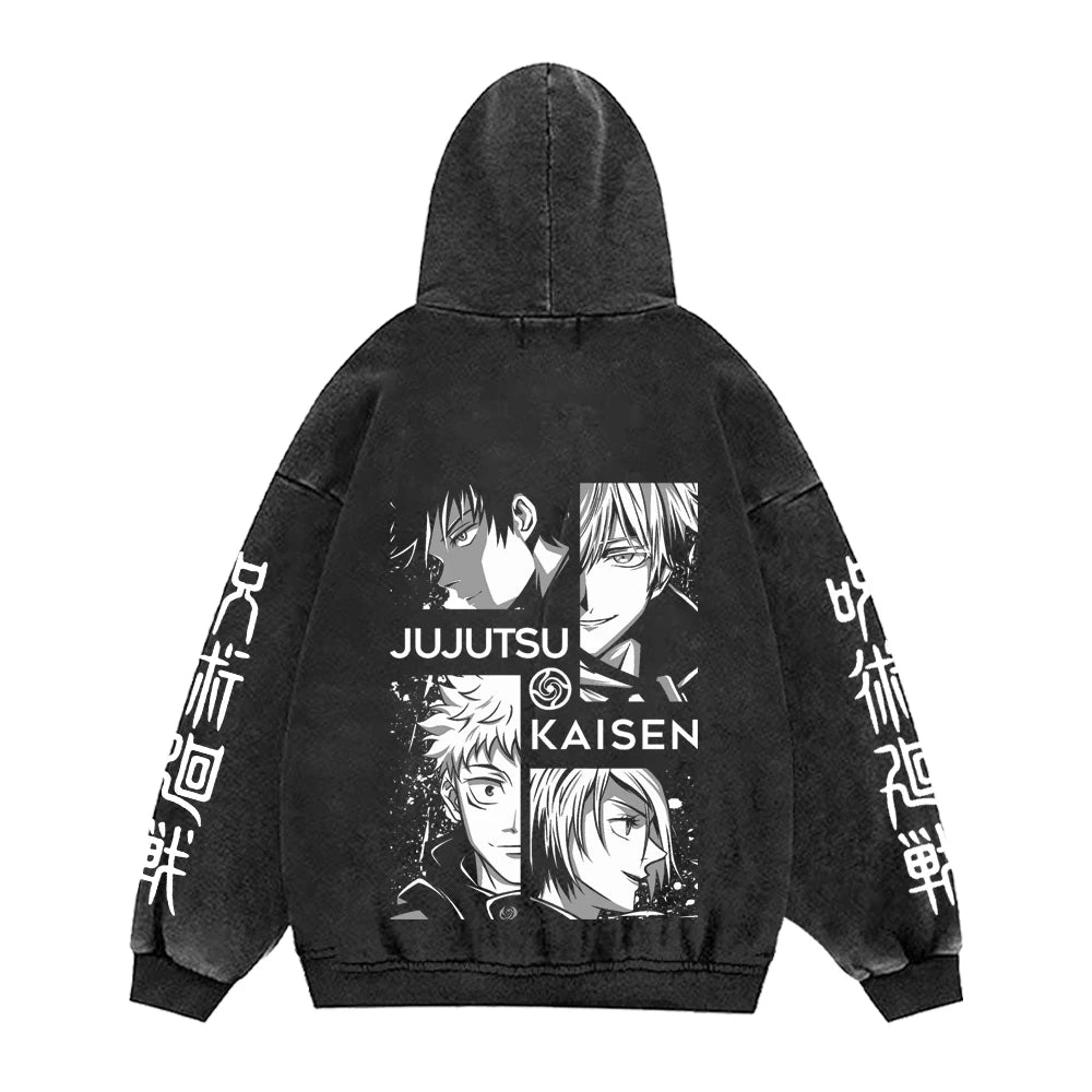 Jujutsu Kaisen Anime Hoodies Men Women 100%Cotton Toji Gothic Manga Sweatshirts Vintage Casual Pullover Fashion Streetwear Daily