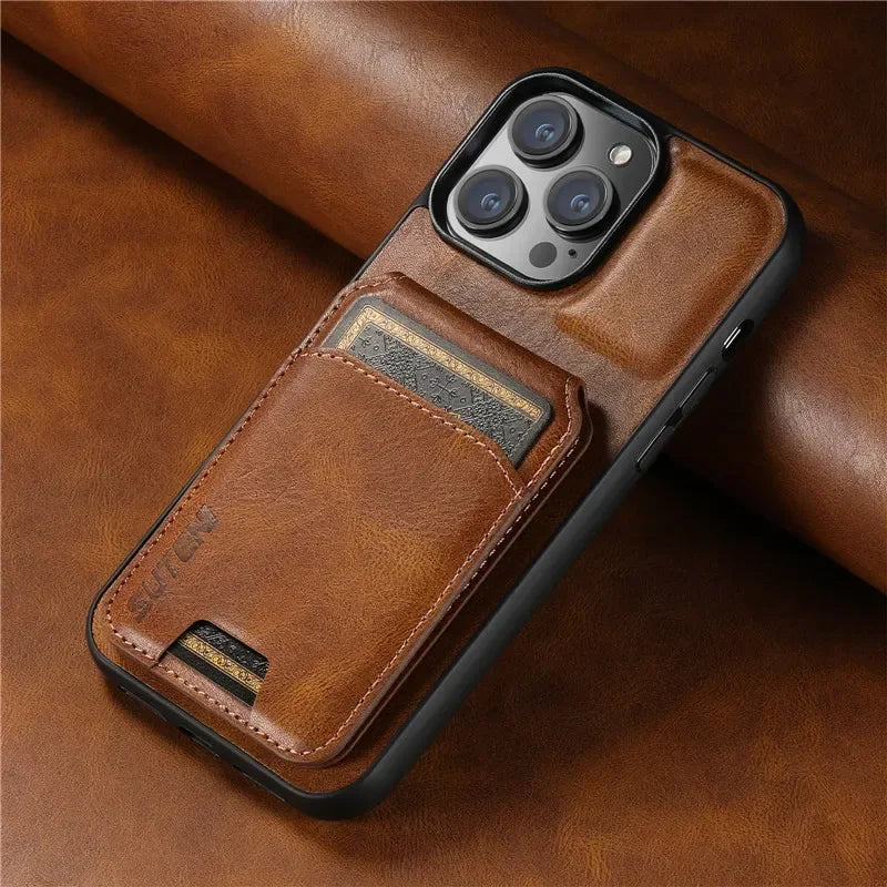 Luxury Wallet Phone Case Card Holder Leather Magnetic Pocket Cover For iPhone 16E 16 15 14 13 12 11 Pro Max Plus XS XR 16ProMax