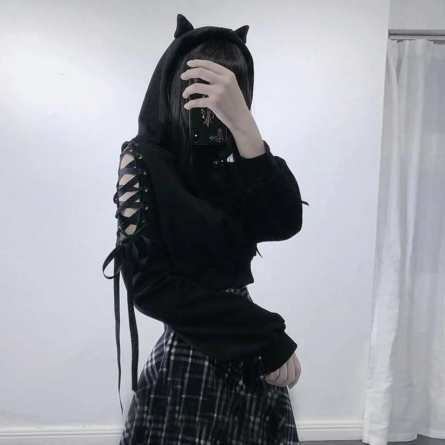 Autumn Sweatshirt For Women Cat Long Hooded Cute Blouse Sweatshirt Women'S Hoodie Pullover Ear Sleeve Women'S Sudaderas De Mujer