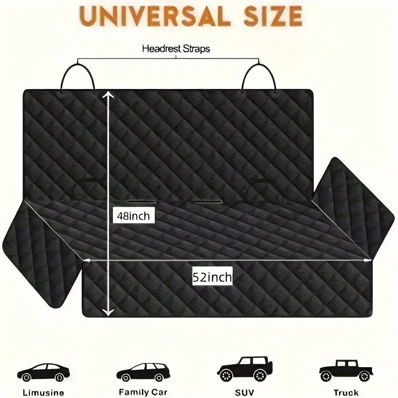 Advanced Car Seat Cushion, Rear Seat Car Seat Cover Protective Cover, Waterproof Bench Car Seat Cover, Anti-Slip Rear Seat Cover for Most Cars, Trucks, Suv, Black