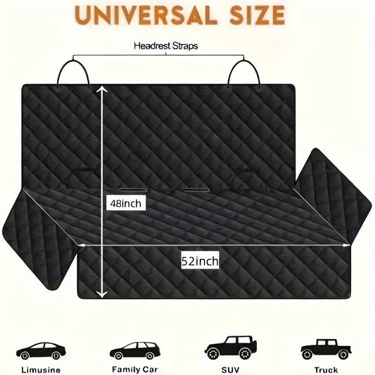 Advanced Car Seat Cushion, Rear Seat Car Seat Cover Protective Cover, Waterproof Bench Car Seat Cover, Anti-Slip Rear Seat Cover for Most Cars, Trucks, Suv, Black