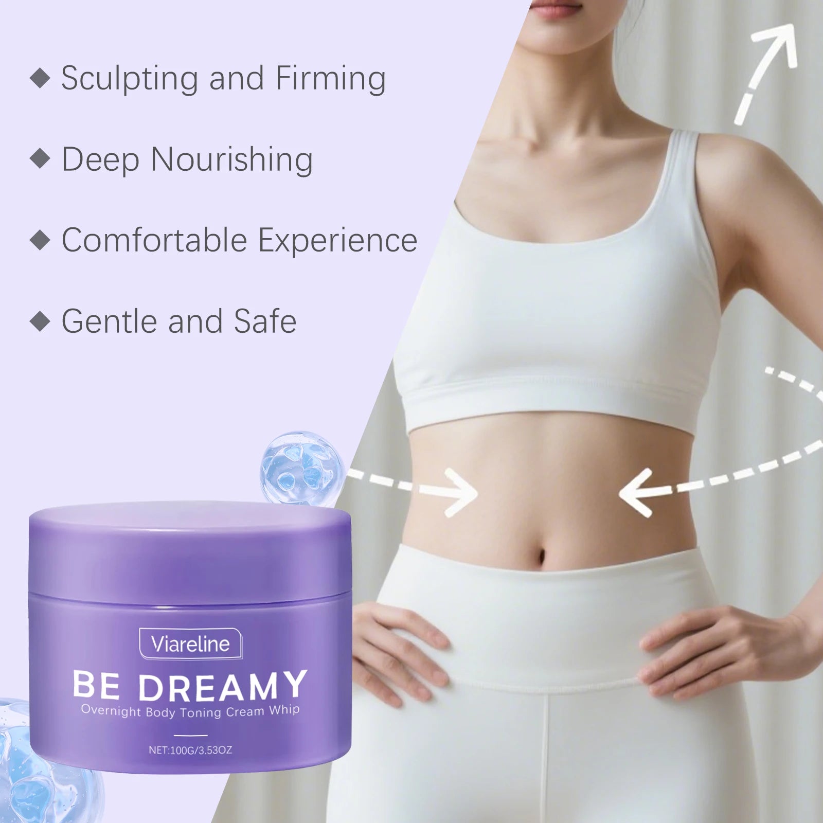 Overnight Toning Whip Body Cream Firming Lifting Skin Improving Sagging Moisturizer Body Shaping Cream For Abdominal Arm Legs