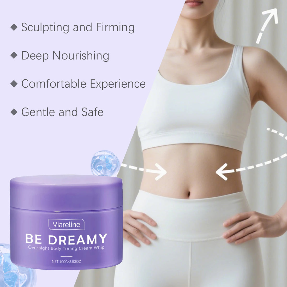 Overnight Toning Whip Body Cream Firming Lifting Skin Improving Sagging Moisturizer Body Shaping Cream For Abdominal Arm Legs