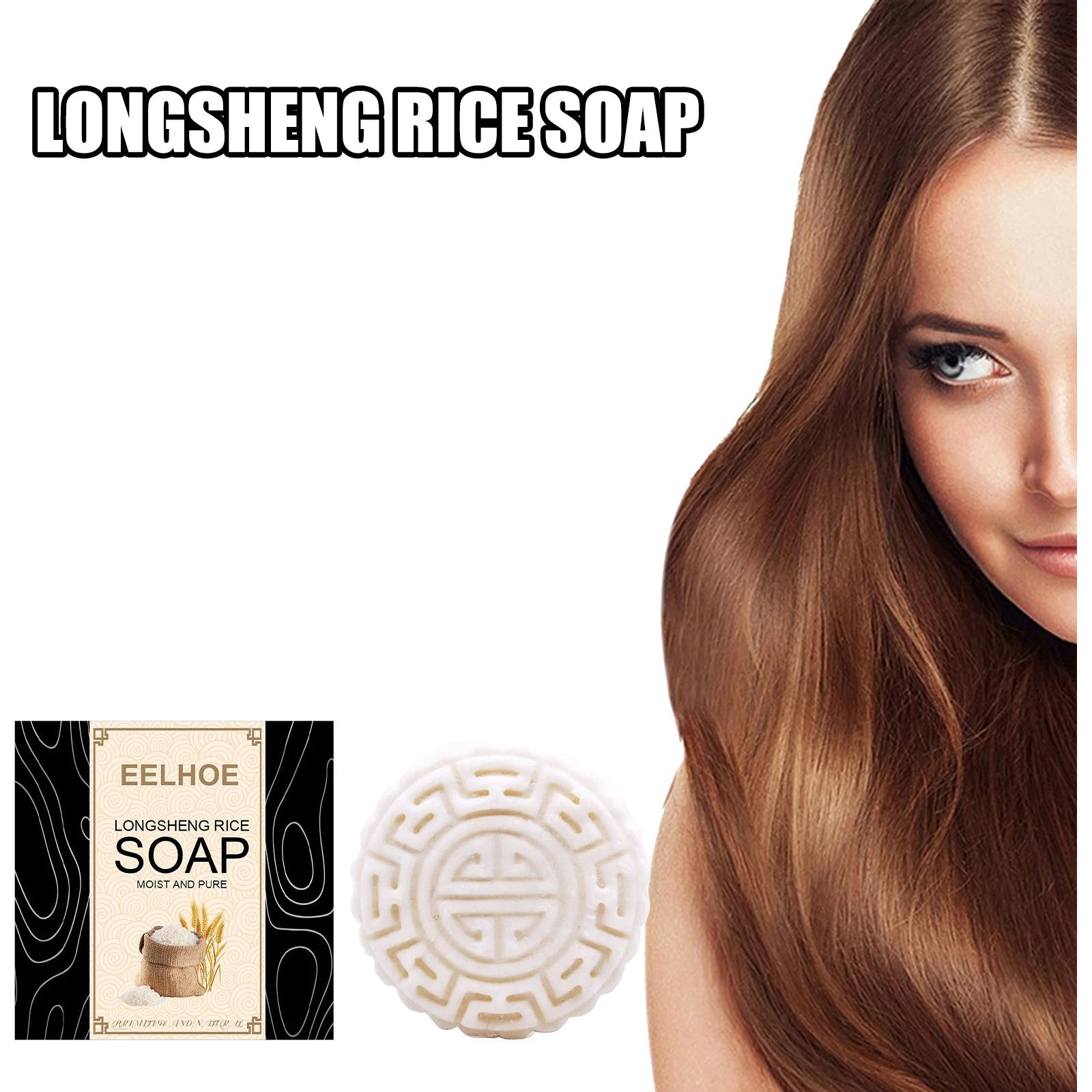 Rice Water Shampoo Soap Solid Hair Growth Shampoo Bar Hair Regrow Shampoo Bar Drop Shipping HALALZEN