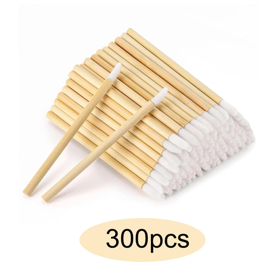 50/100/300pcs Eyebrow Eyelash Brushes Wooden Eyelash Spoolies Mascara Wands Lip Applicator for Eyelash Extension Makeup Tool