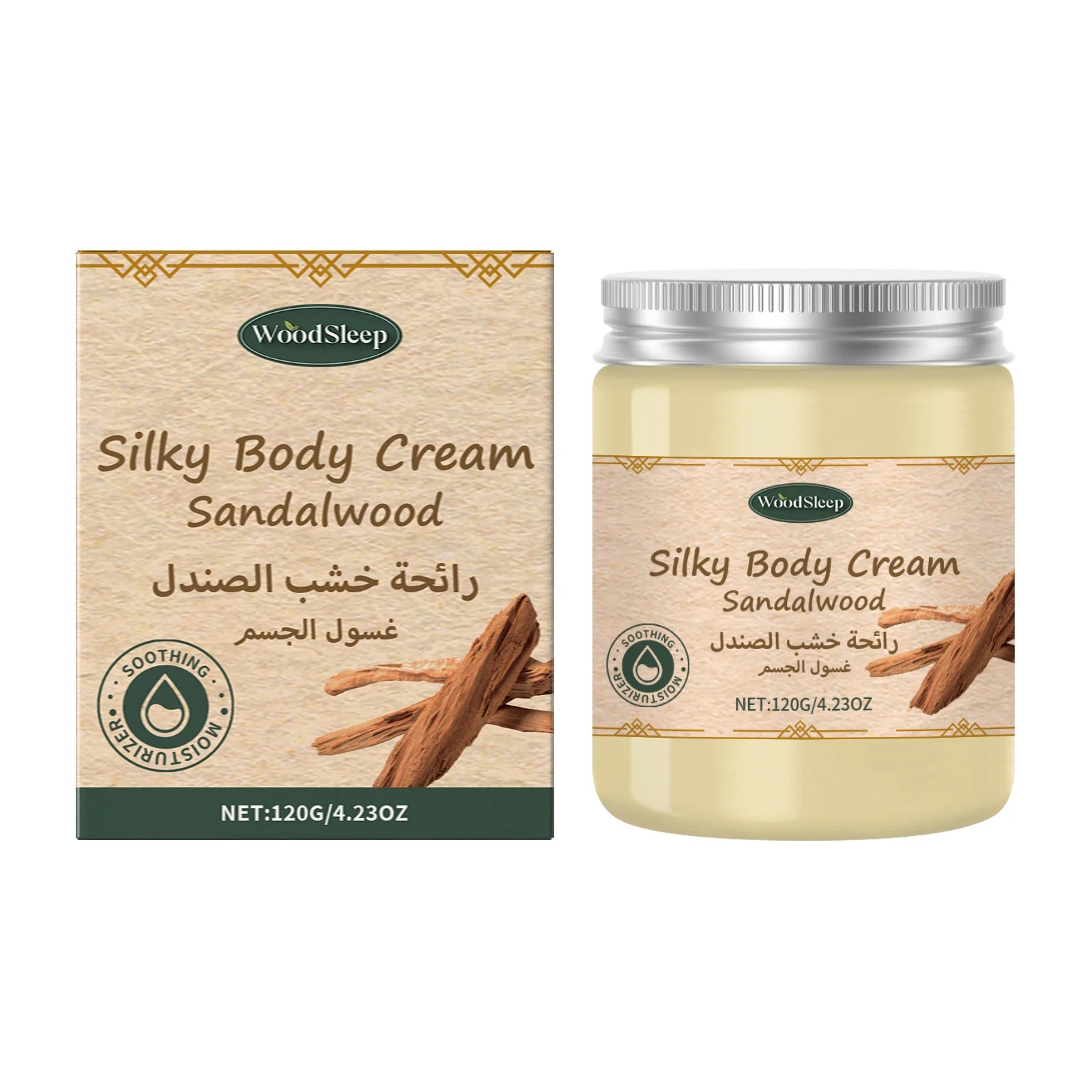 Sandalwood Body Cream Long Lasting Moisturizing Soothing Dryness Brighting Skin Body Lotion Hydrating Smoothing Soft Skin Care
