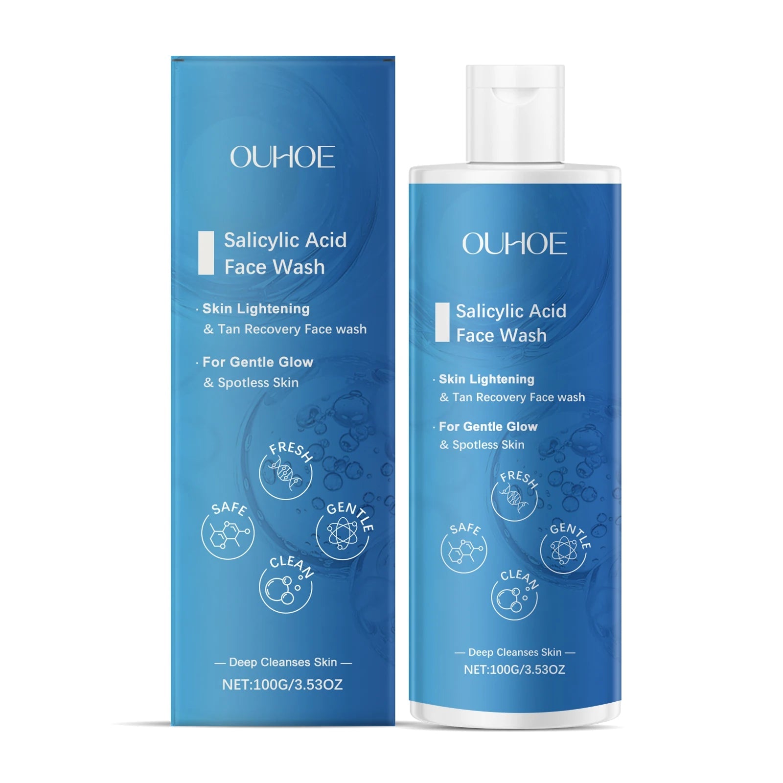 Salicylic Acid Facial Cleanser Acne Treatment Moisturizing Oil Control Skincare Face Wash Cleansing Pore Hydrating Skin Care Halalzen