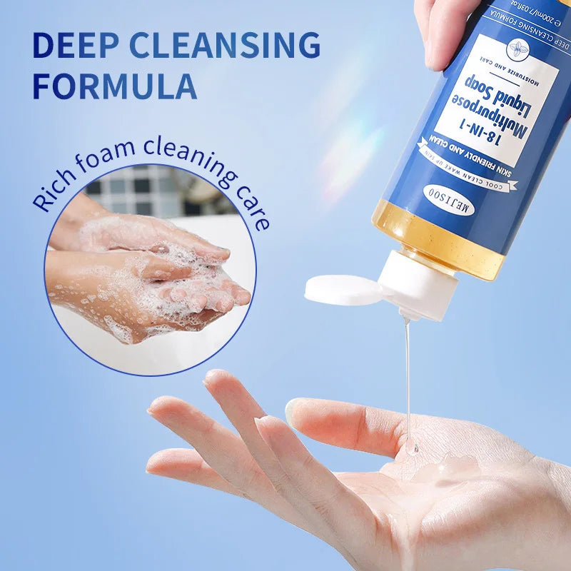 New Liquid Soap 200ml Much Foam Cleaning Care with 18-in-1 Multipurpose for Your Hair, Clothes and Other Dirty Things Halalzen