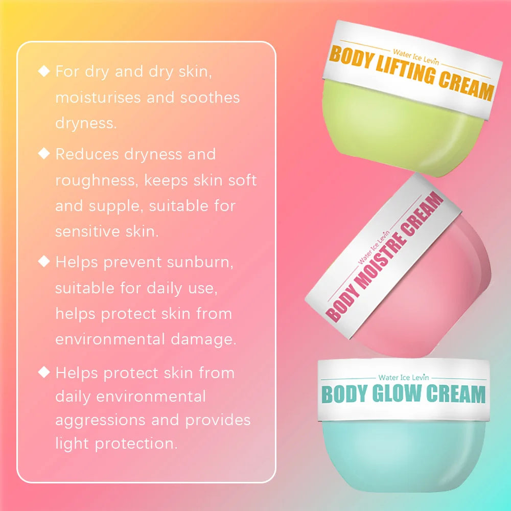 New 3-piece skin care set, body glow cream, firming body cream, body moisturizer for firming and lifting body skin