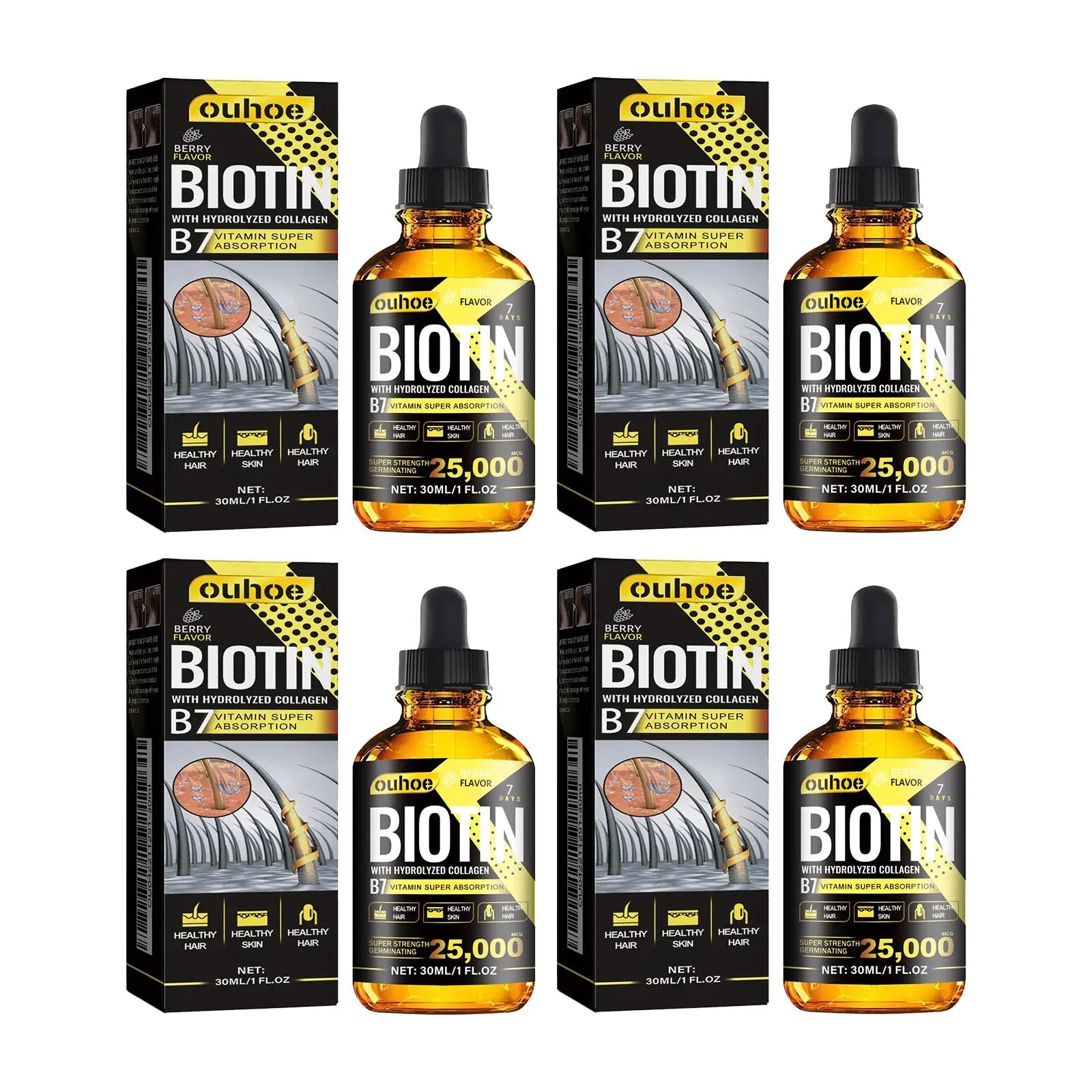 OUHOE Collagen B7 Vitamin Hair Essential Oil Moisturizing Soften Improve Hair Loss Thinning Regrowth Nutrition Hair Care Liquid Halalzen