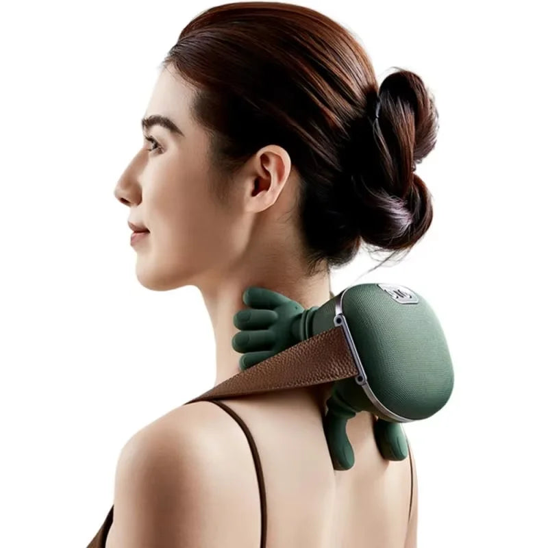 Smarti Wireless Neck Shoulder Massager Electric Kneading Heated Vibration Pillow for Cervical Back Waist Leg Muscle Pain Relief