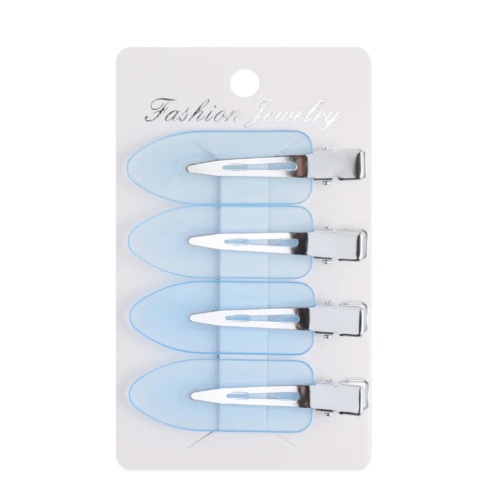 4 Pcs Seamless No Crease Barrettes Makeup Clip No Bend Hair Clip Professional Salon Styling Fixed hairpin Woman Man Hairdressing