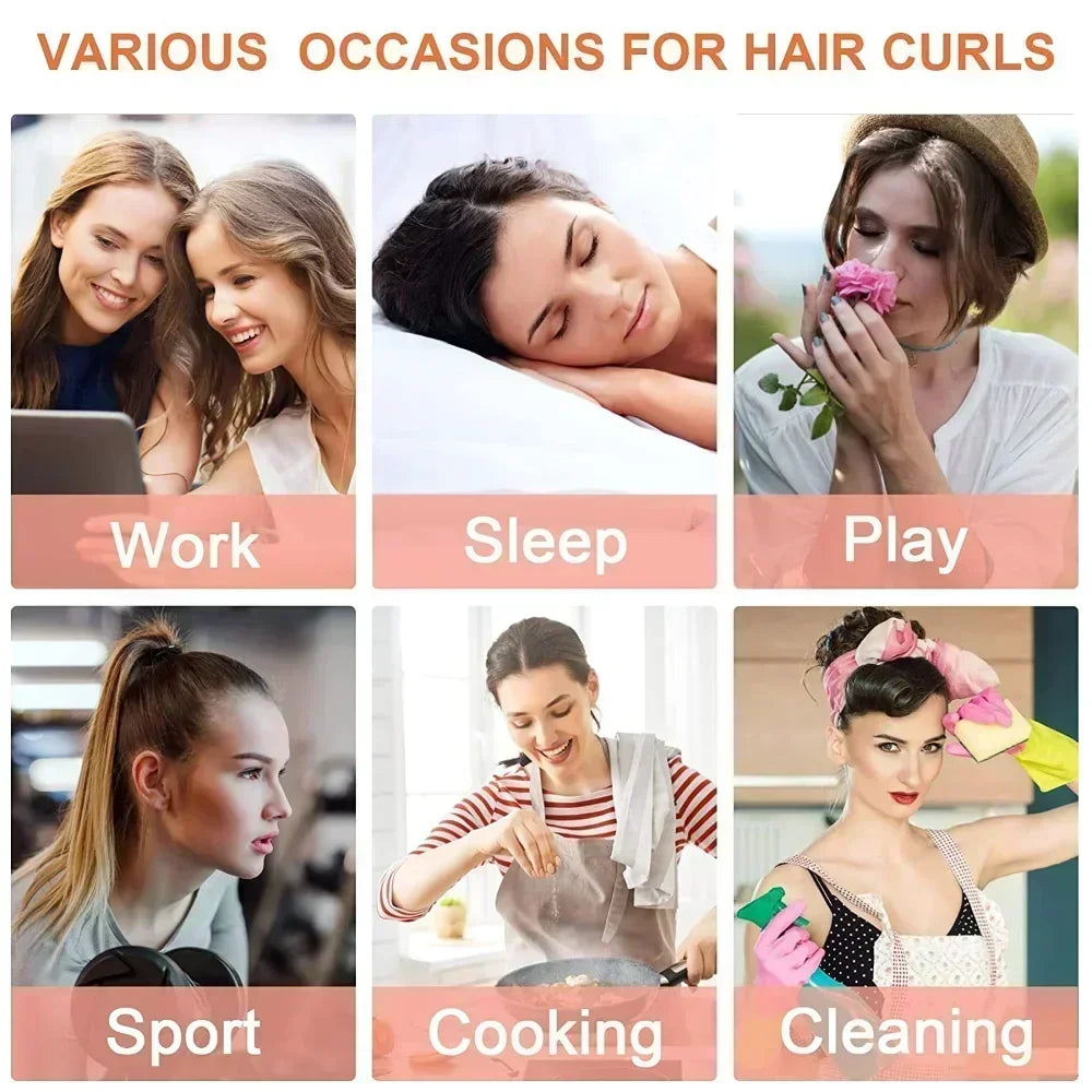 Heatless Curling Rod Headband No Heat Hair Curlers Ribbon Lazy Hair Rollers Silk Curls Sleeping Soft Headband Hair Styling Tools Halalzen