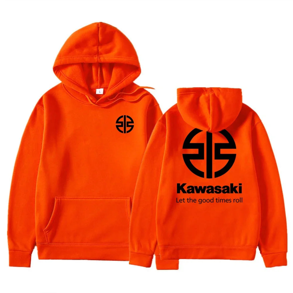 Spring and Autumn Men's New Kawasaki River Mark Logo Hoodie Women's Casual Sports Hoodie Couple Street Fashion Top