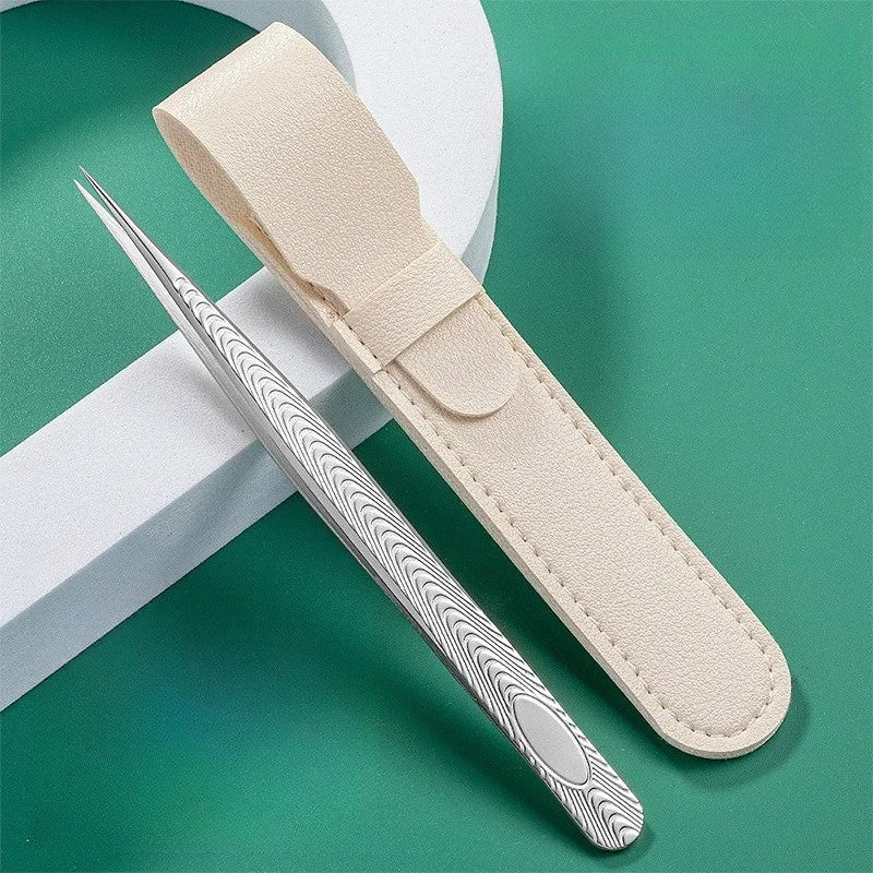 MARIA SASHA Tweezer Extension Eyelash Brush Stainless Steel Fiber Tips for Makeup Tools