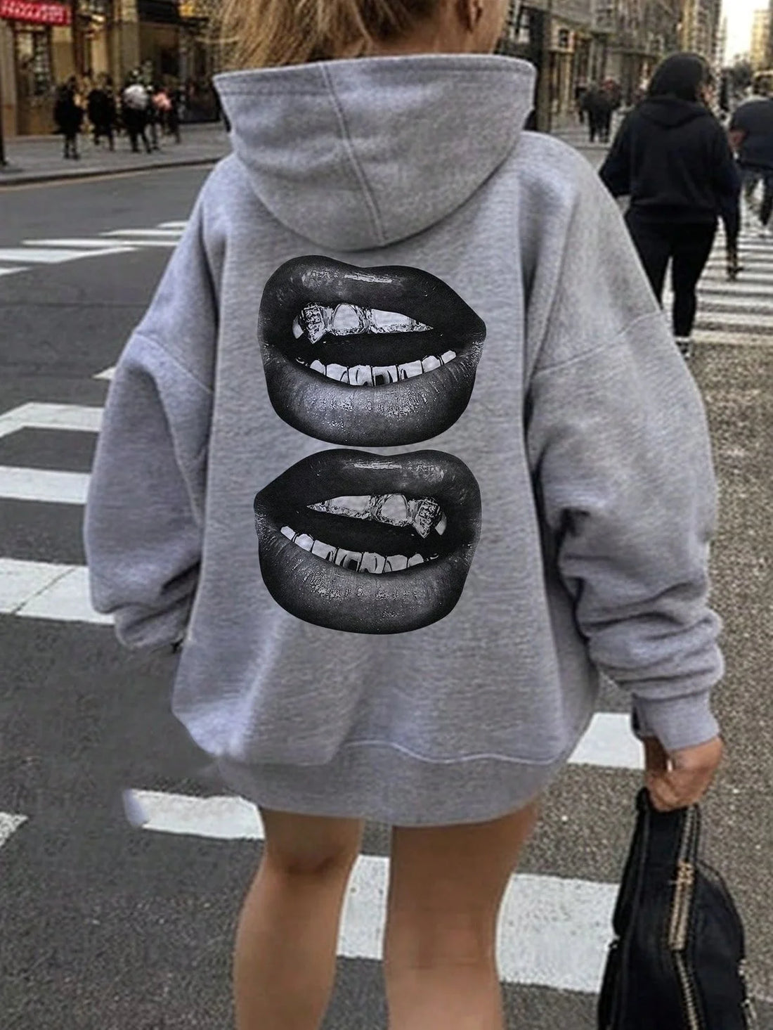 Women clothing hoodies Sexy lips print new in hoodies & sweatshirts cheap clothes out door women clothes pullover street style
