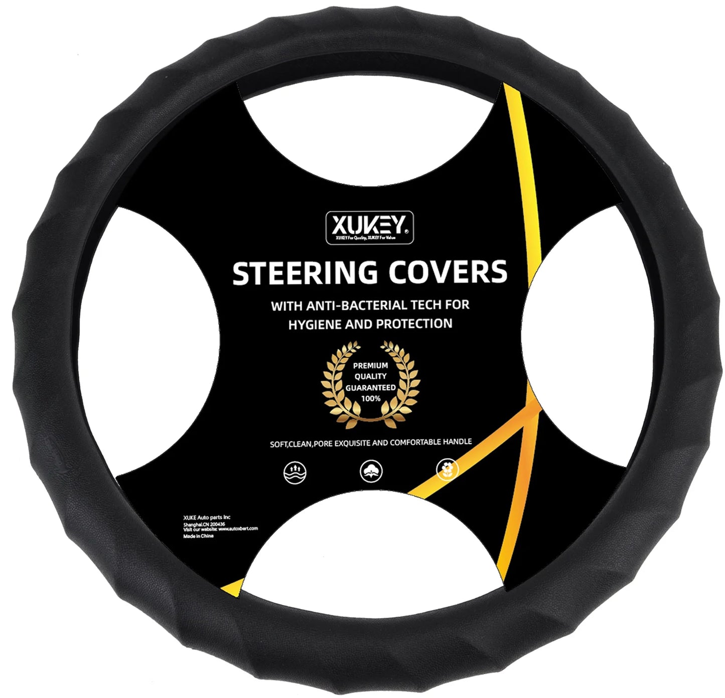 Silicone Steering Wheel Cover Leather Car Accessories Skidproof Covers For 36-38CM Universal Protector For Lada Renault Clio 2 3