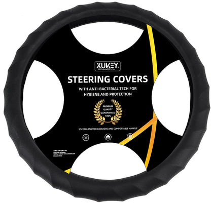 Silicone Steering Wheel Cover Leather Car Accessories Skidproof Covers For 36-38CM Universal Protector For Lada Renault Clio 2 3