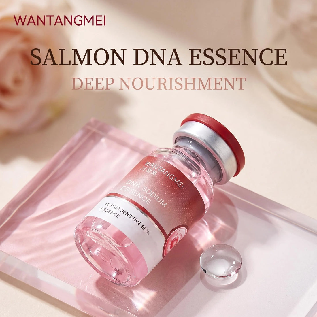 WANTANGMEI Salmon DNA essence soothes sensitive skin maintains skin stability moisturizes brightens tightens and cares for skin