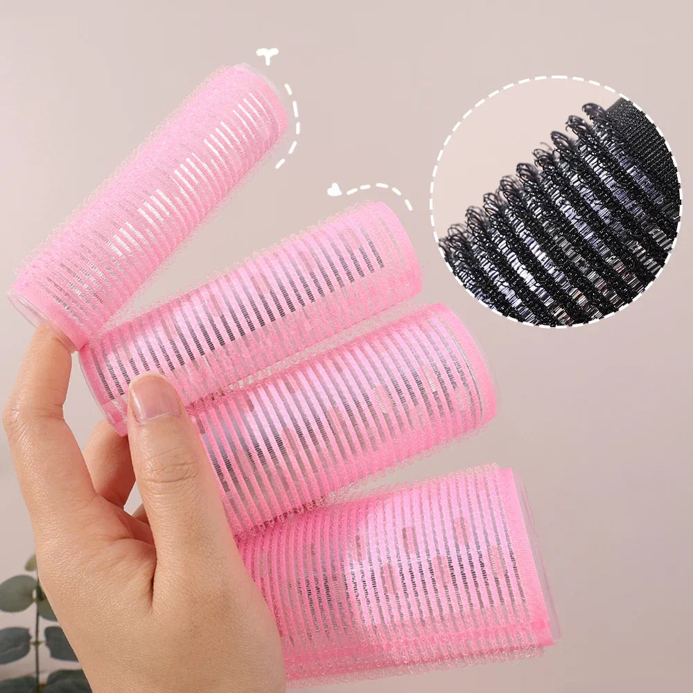 Self-adhesive Curling Tube Natural Stuckless Salon Hairdressing Curlers for Girl Beauty Styling Tool Pink Black Hair Roller Bang