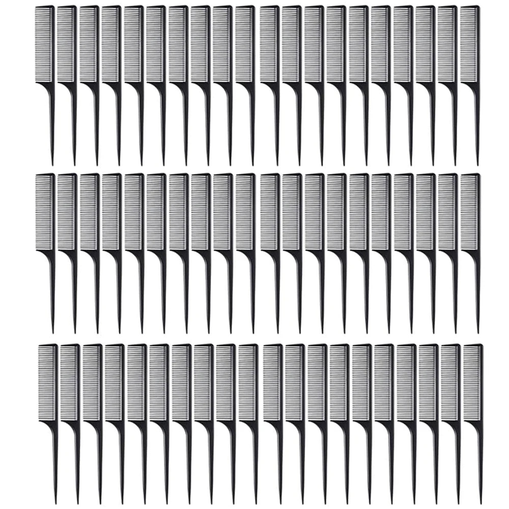 Wholesale 60 Pcs Rat Tail Comb Bulk Hair Styling Comb Plastic Anti Static Heat Resistant Tail Combfor Braiding Hair