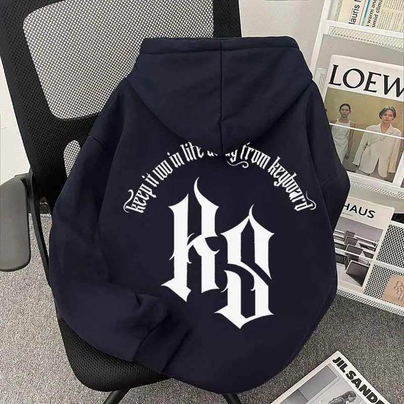 2025 Autumn Goth Fashion Letter Printed Hoodies For Man Hip Hop Cotton Fleece Hooded Sweatshirts Y2K Streetwear Pullover Hoody