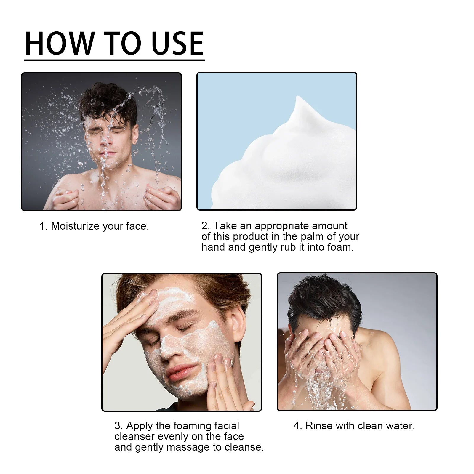 Men's Tallow Facial Cleanser Lotion Remove Acne Blackhead Prevent Clogged Pores Oil Controll Exfoliator Refreshing Facial Cleani Halalzen
